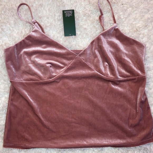 wild fable Tops - NWT Cropped Tank WILD FABLE Snowbloom Rose CAMISOLE Lightweight Velour sz XL